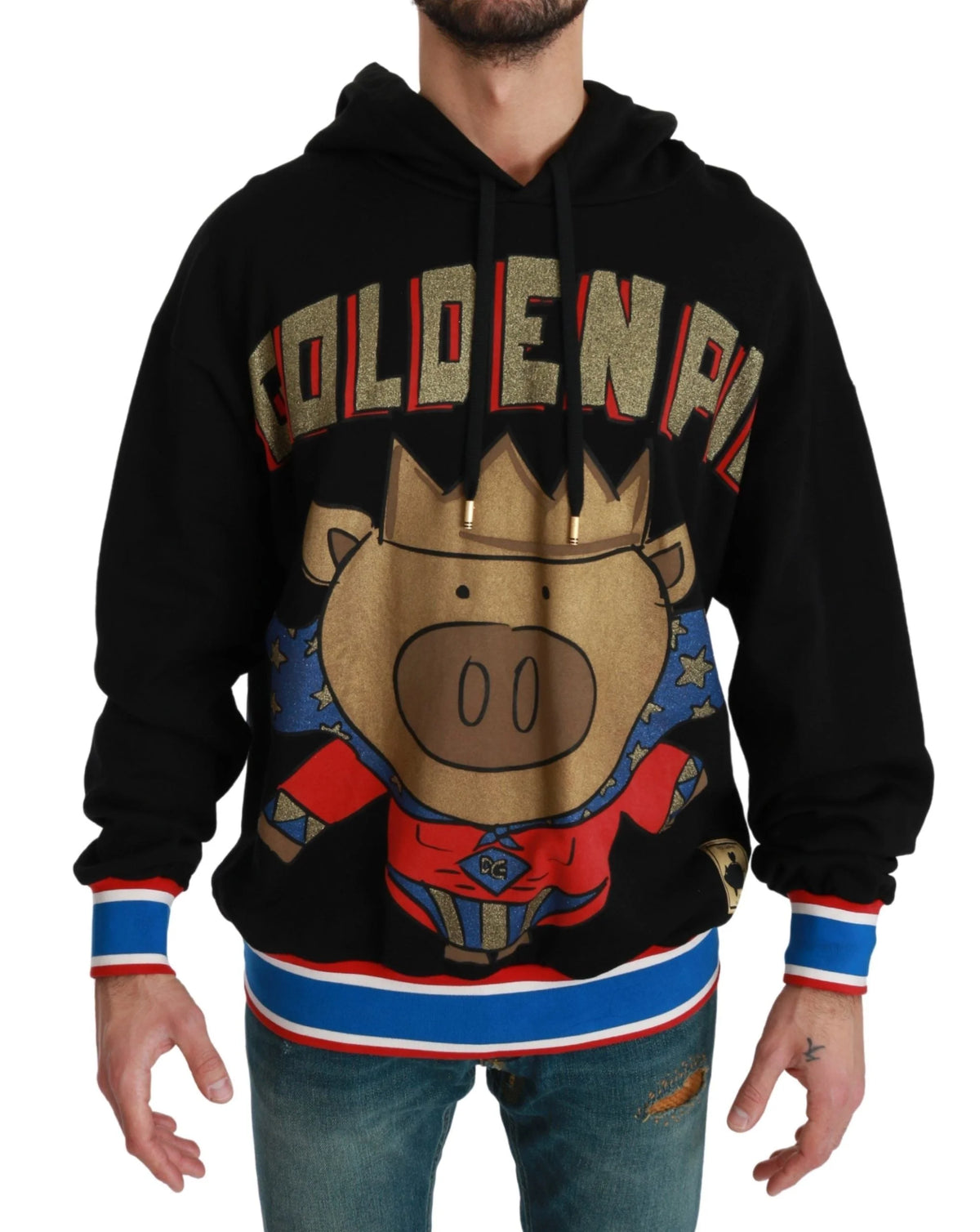Dolce & Gabbana Black Sweater Pig of the Year Hooded - IT44 | XS - Hoodies