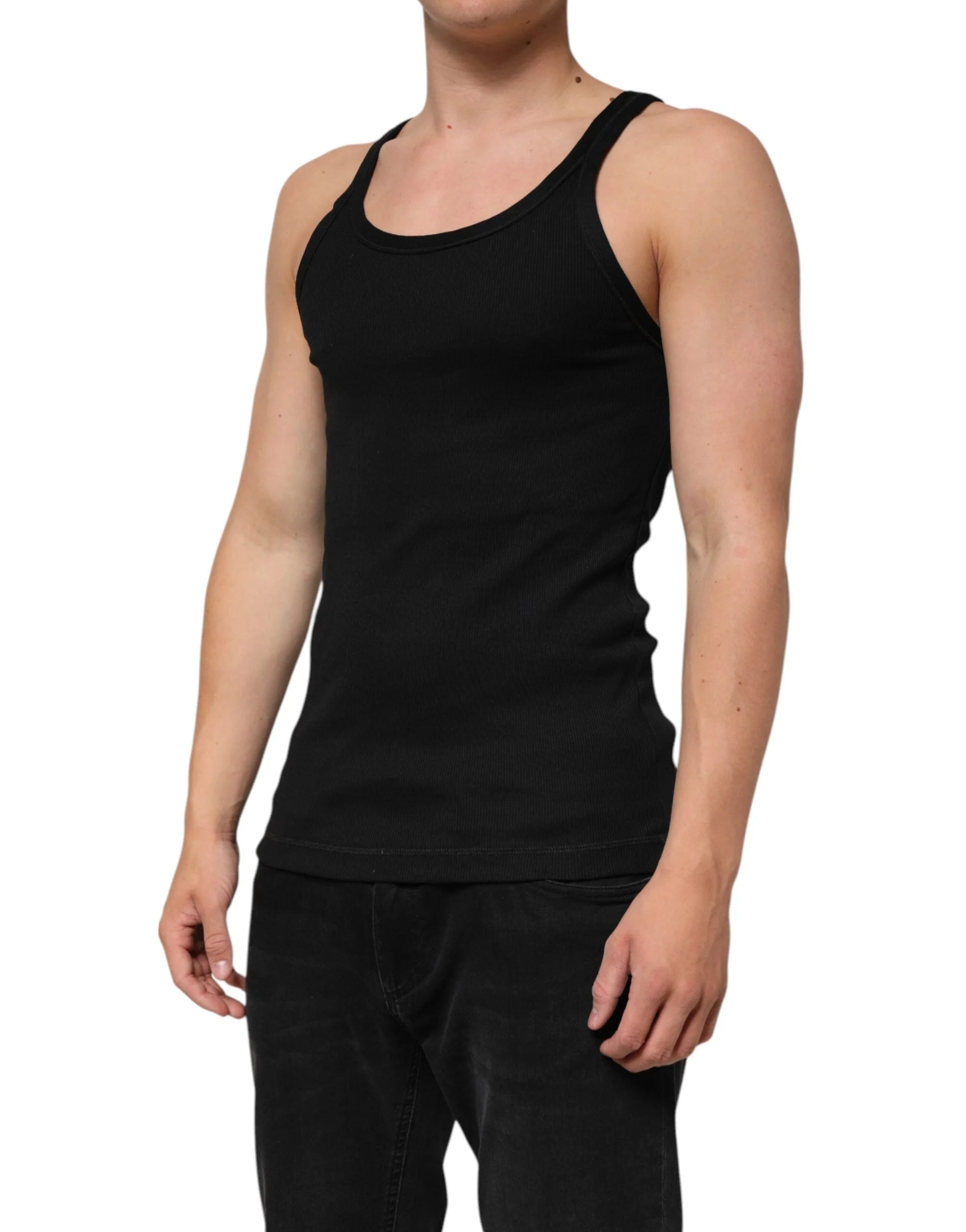 Dolce & Gabbana Black Tank Sleeveless Underwear Men T-shirt - IT50 | L - Tank Tops