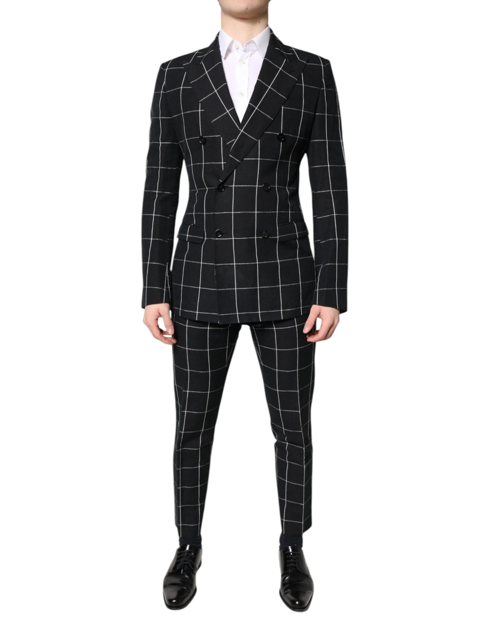 Dolce & Gabbana Black TAORMINA Double Breasted 2 Piece Suit - IT48 | M - Pant Suits