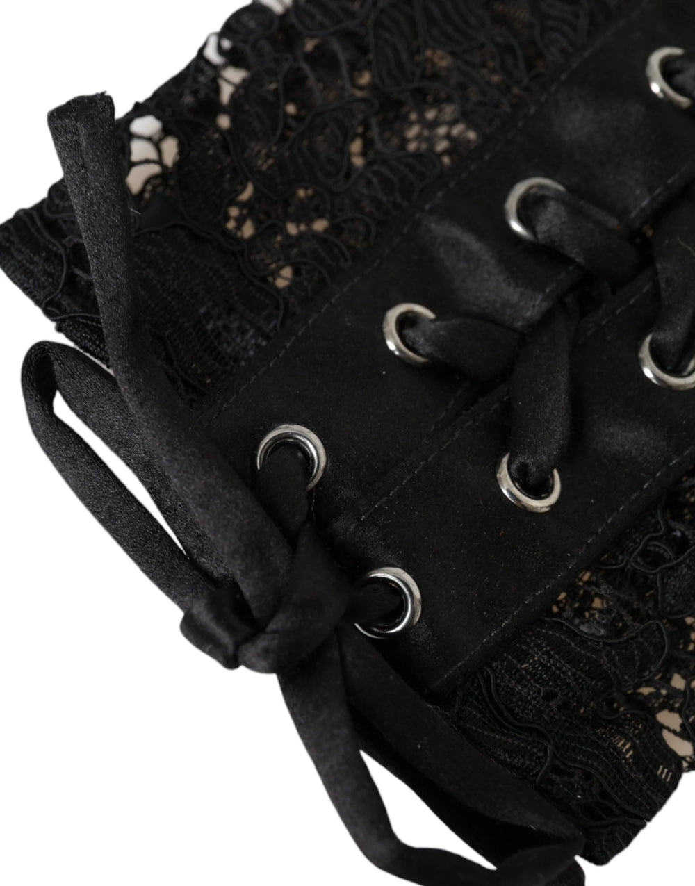Dolce & Gabbana Black Taormina Lace Elbow Length Gloves - 7.5|S - Gloves & Mittens