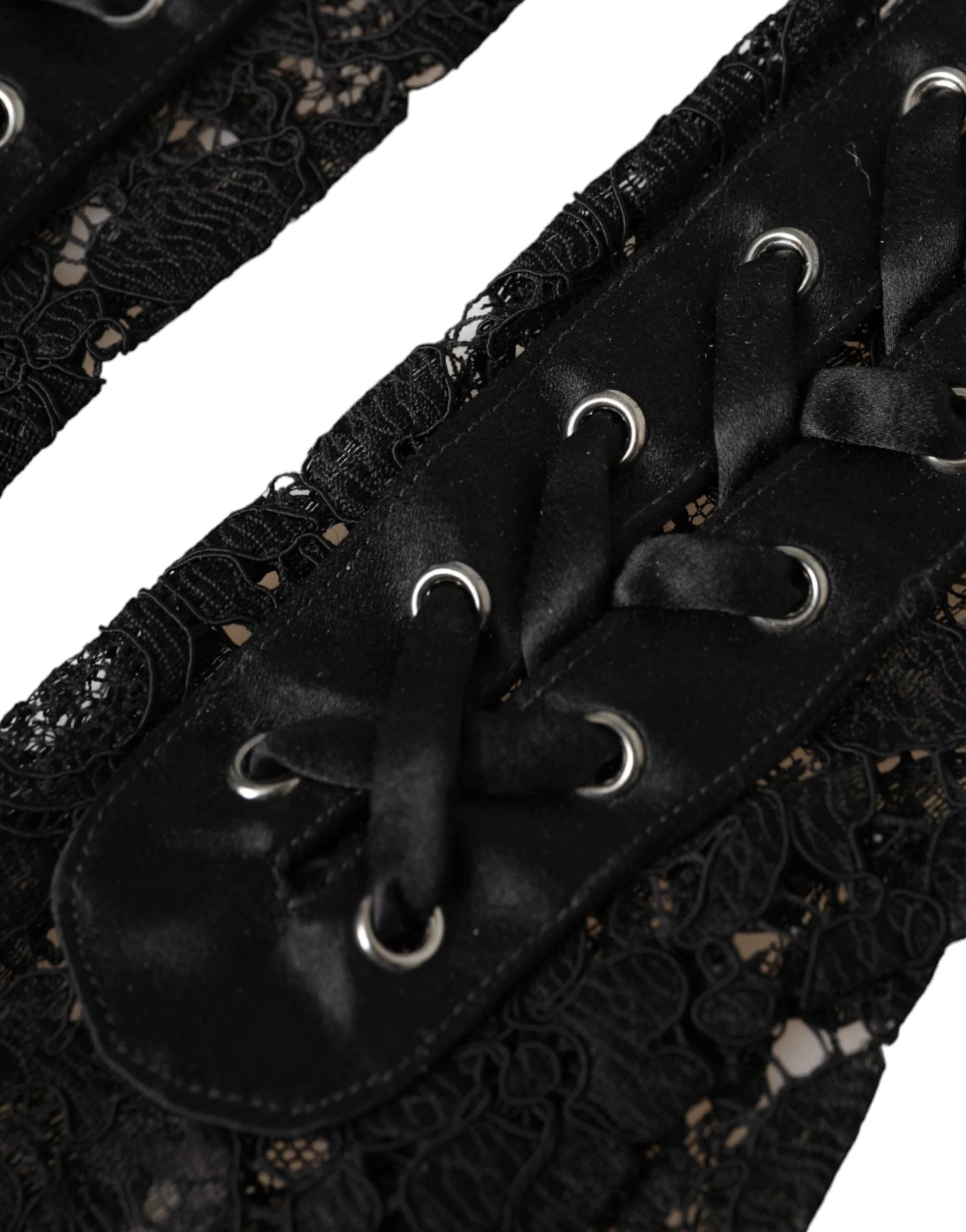 Dolce & Gabbana Black Taormina Lace Elbow Length Gloves - 7.5|S - Gloves & Mittens