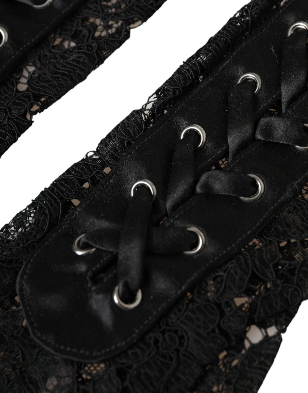 Dolce & Gabbana Black Taormina Lace Elbow Length Gloves - 7.5|S - Gloves & Mittens