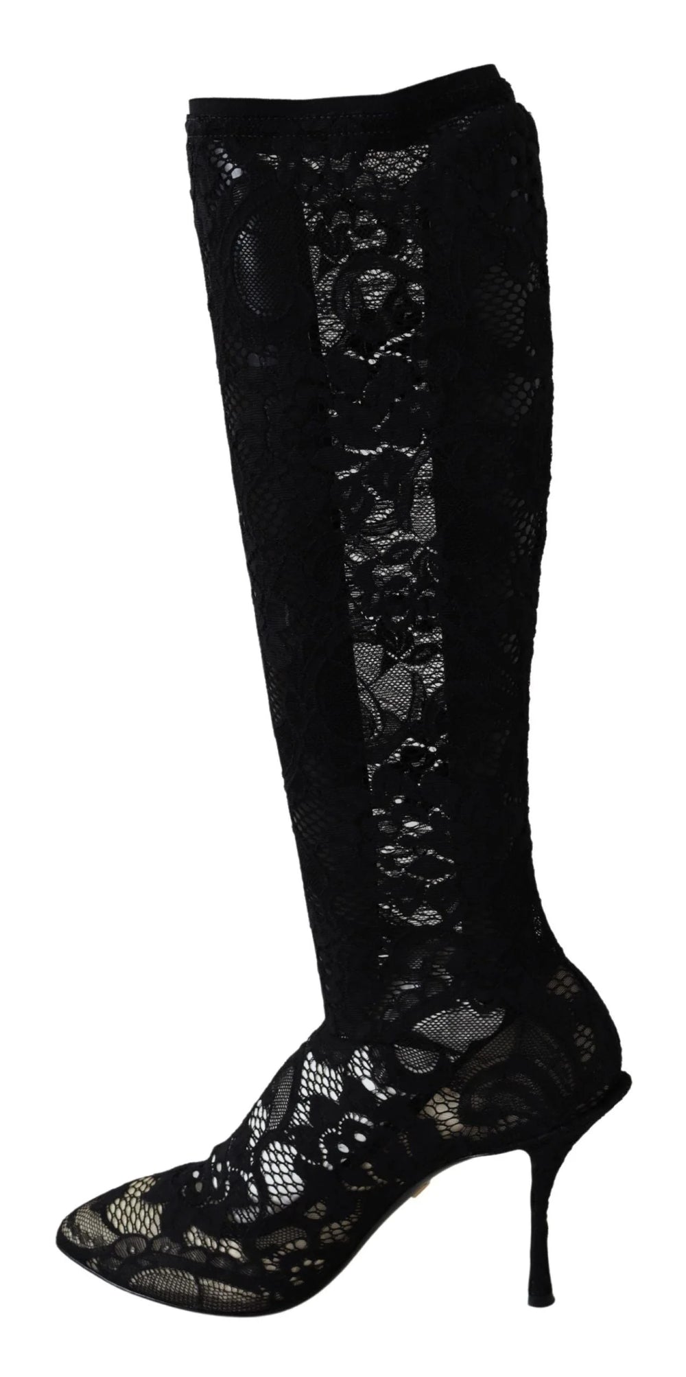 Dolce & Gabbana Black Taormina Lace Socks Boots Shoes Pumps - EU36/US5.5