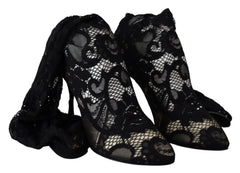 Dolce & Gabbana Black Taormina Lace Socks Boots Shoes Pumps - EU36/US5.5 - Boots