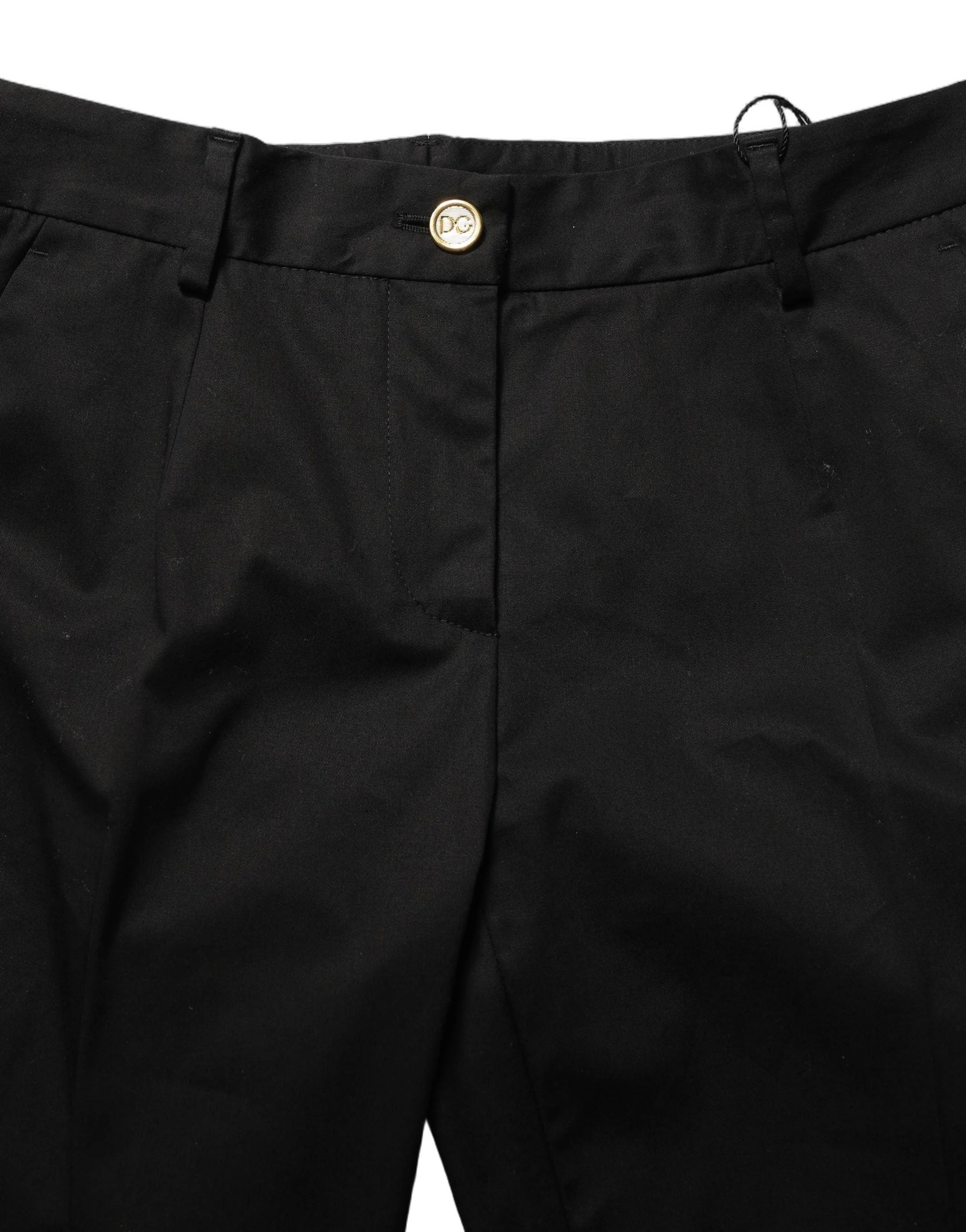 Dolce & Gabbana Black Tapered Leg Dress Cotton Trousers Pants - IT38 | XS