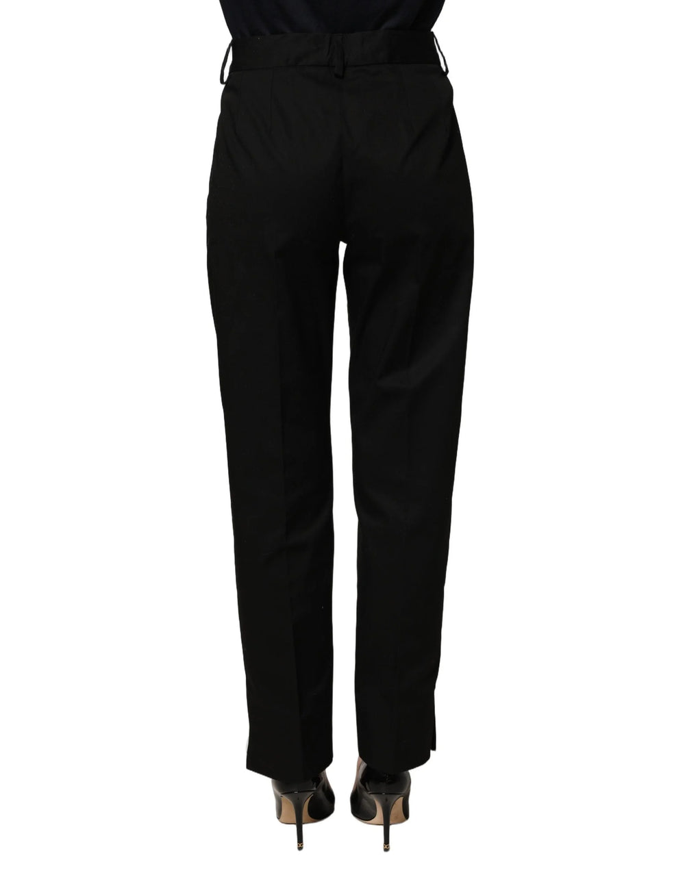 Dolce & Gabbana Black Tapered Leg Dress Cotton Trousers Pants - IT38 | XS