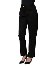 Dolce & Gabbana Black Tapered Leg Dress Cotton Trousers Pants - IT38 | XS