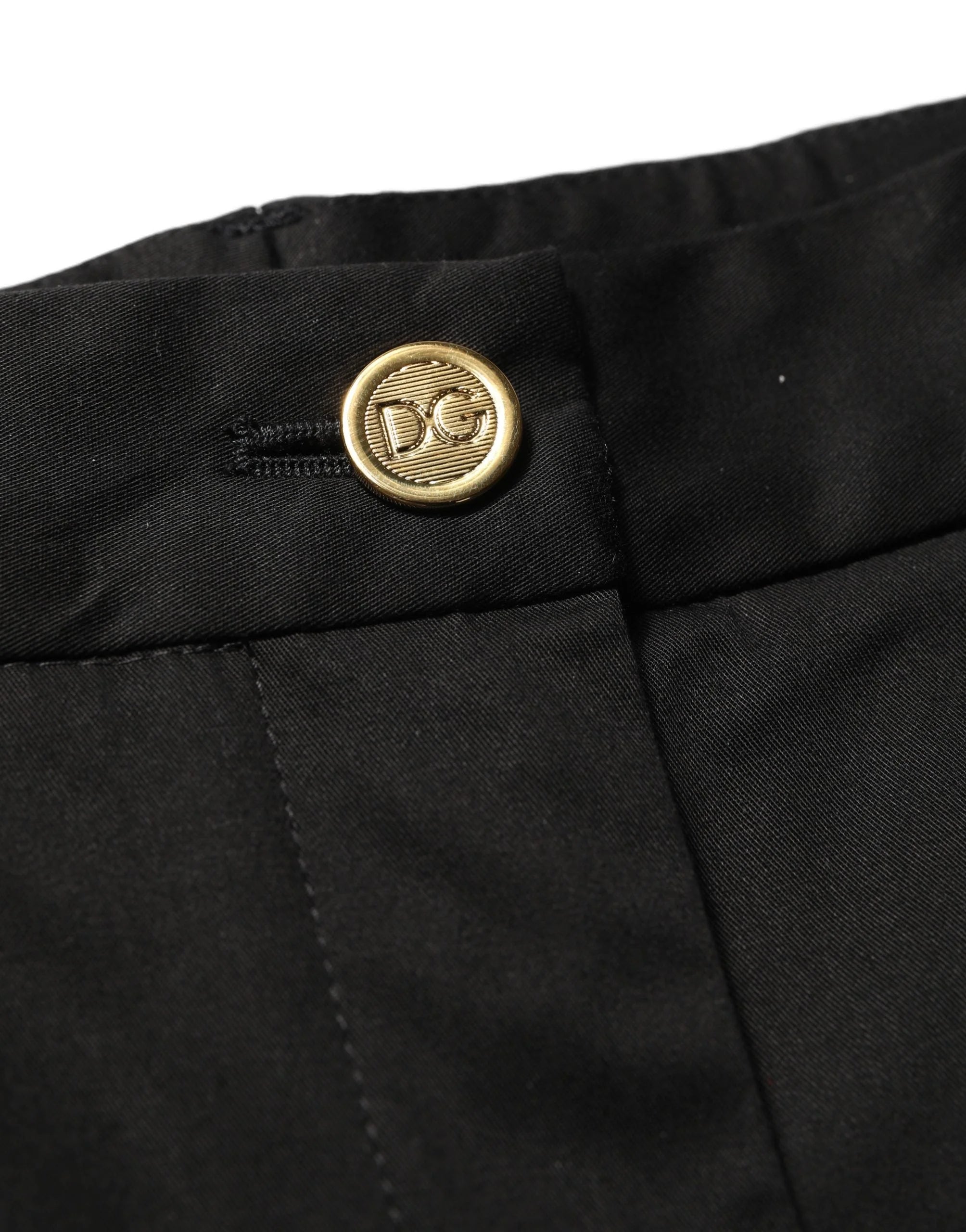 Dolce & Gabbana Black Tapered Leg Dress Cotton Trousers Pants - IT38 | XS