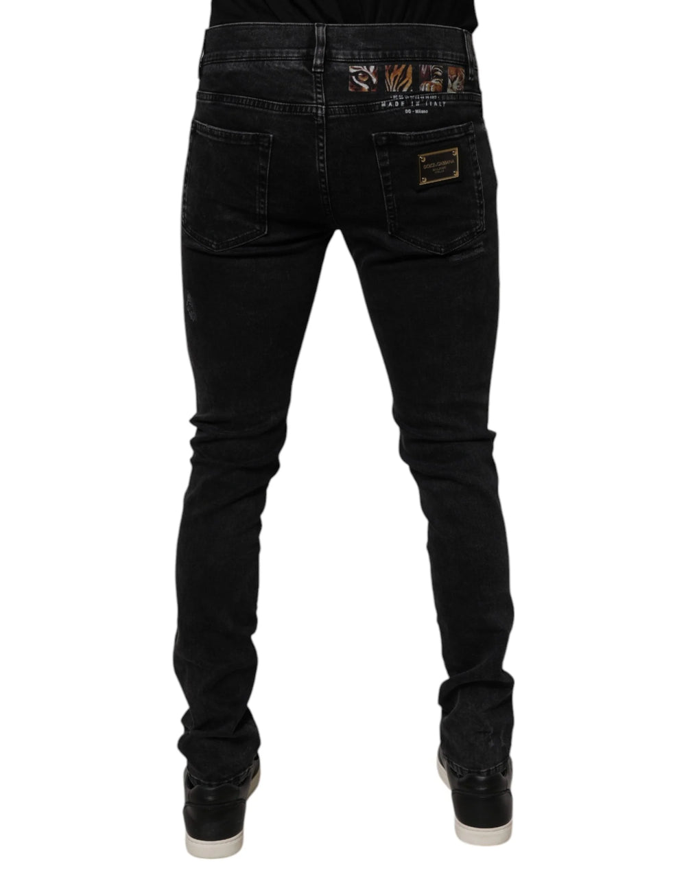 Dolce & Gabbana Black Tattered Cotton Skinny Men Denim Jeans - Jeans