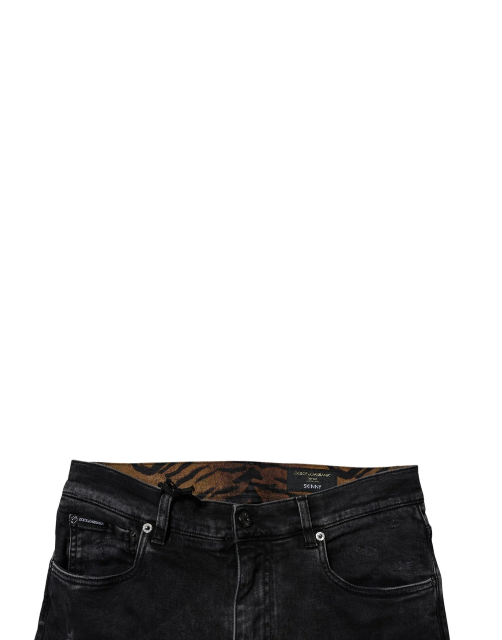 Dolce & Gabbana Black Tattered Cotton Skinny Men Denim Jeans - Jeans