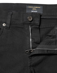 Dolce & Gabbana Black Tattered White Lining Skinny Denim Jeans - IT44 | XS - Jeans