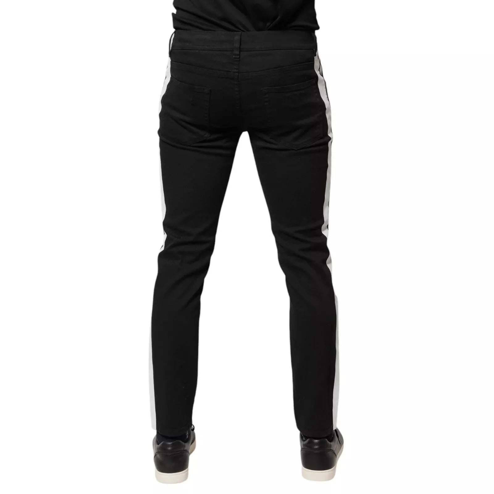 Dolce & Gabbana Black Tattered White Lining Skinny Denim Jeans - IT48 | M