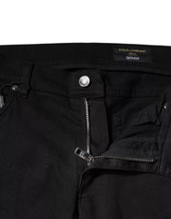 Dolce & Gabbana Black Tattered White Lining Skinny Denim Jeans - IT48 | M