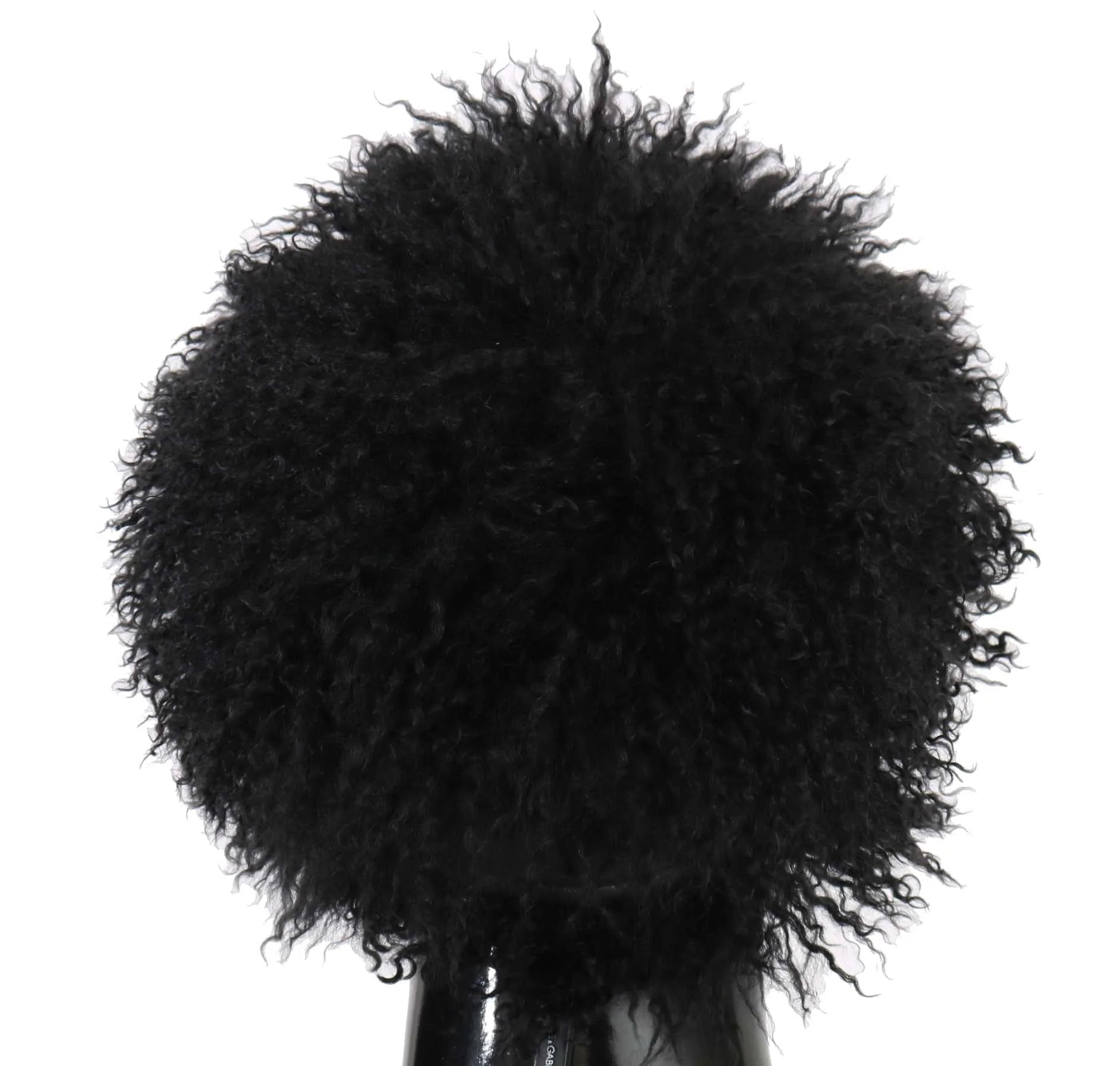 Dolce & Gabbana Black Tibet Lamb Fur Leather Gatsby Hat - 56 cm|XS