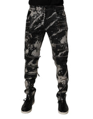 Dolce & Gabbana Black Tie Dye Cotton Skinny Zip Denim Jeans - IT50 | L - Jeans