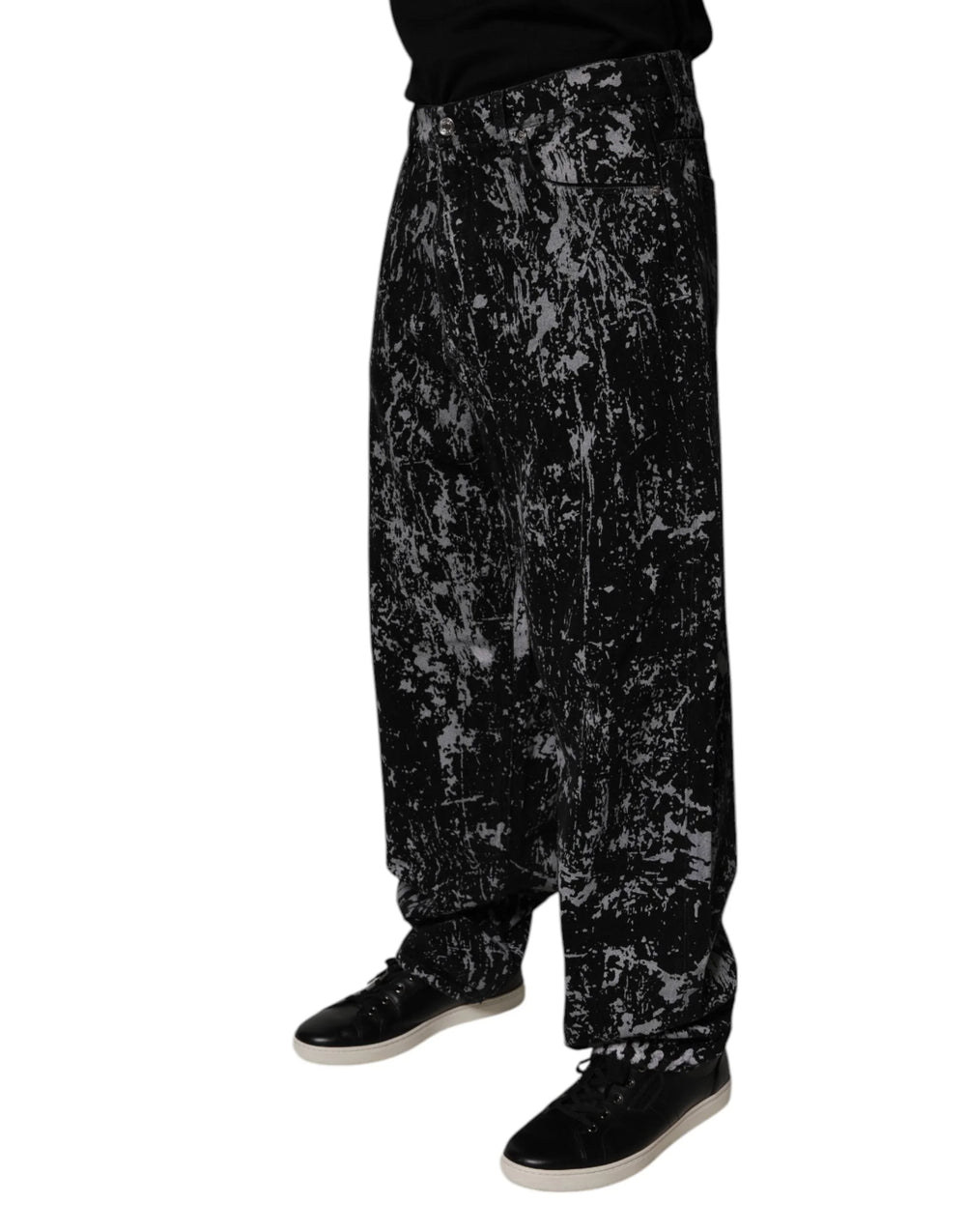Dolce & Gabbana Black Tie Dye Cotton Straight Men Denim Jeans - IT48 | M - Jeans