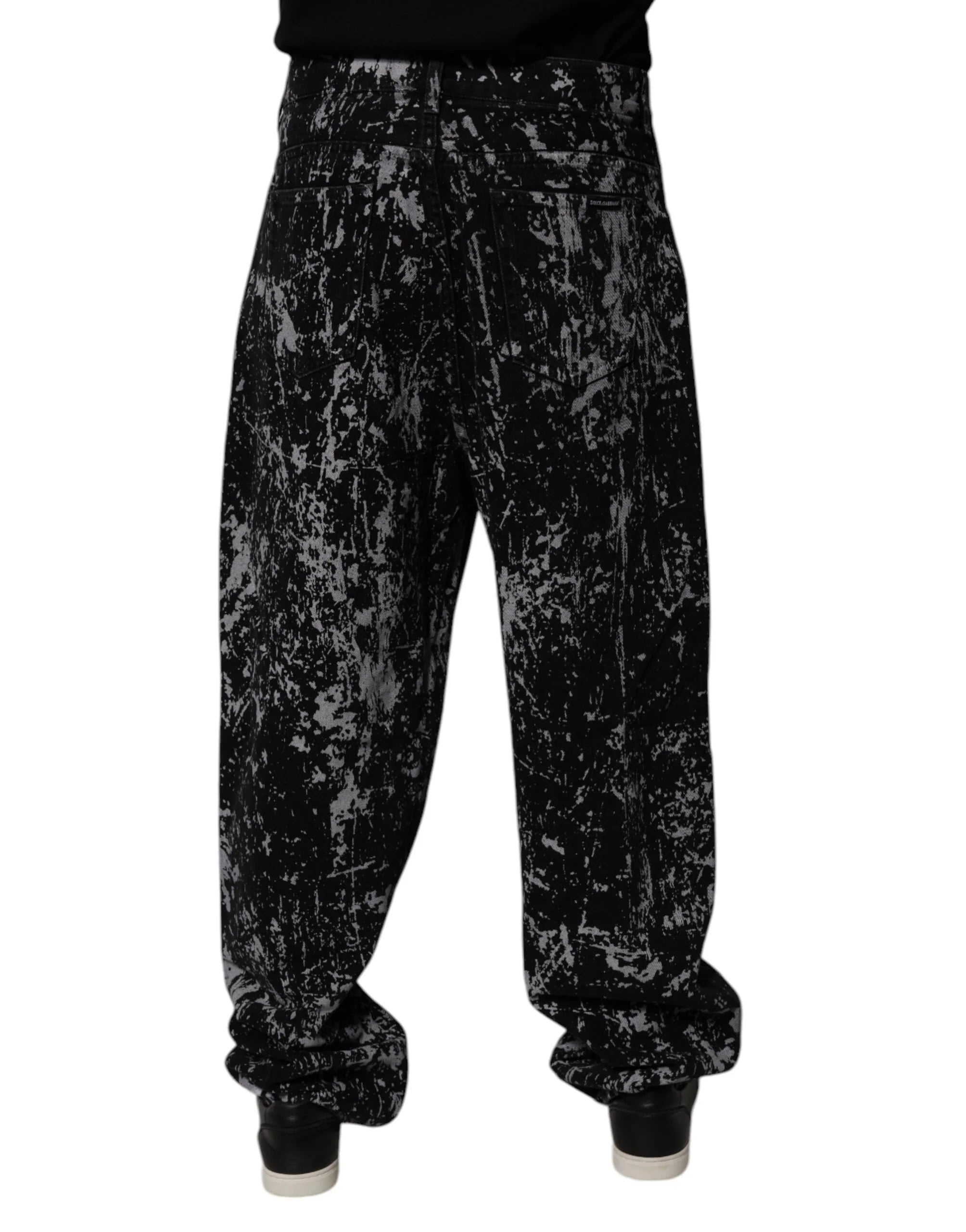 Dolce & Gabbana Black Tie Dye Cotton Straight Men Denim Jeans - IT48 | M - Jeans