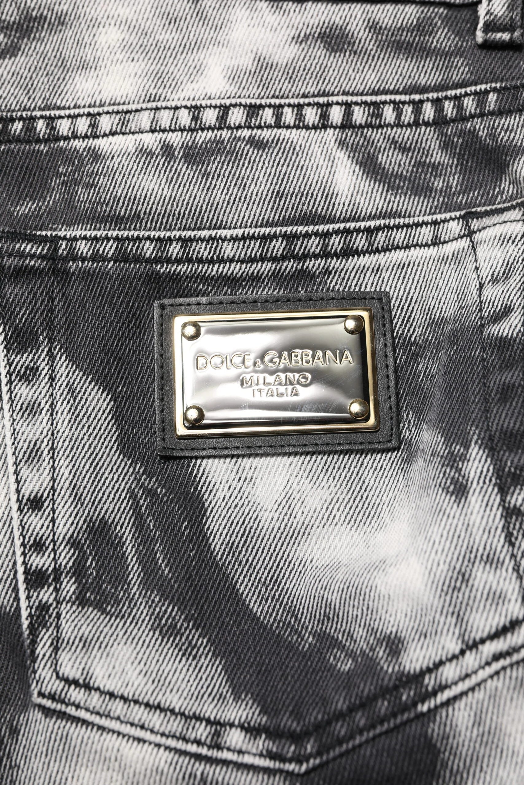 Dolce & Gabbana Black Tie Dye Straight Denim Jeans - IT48 | M