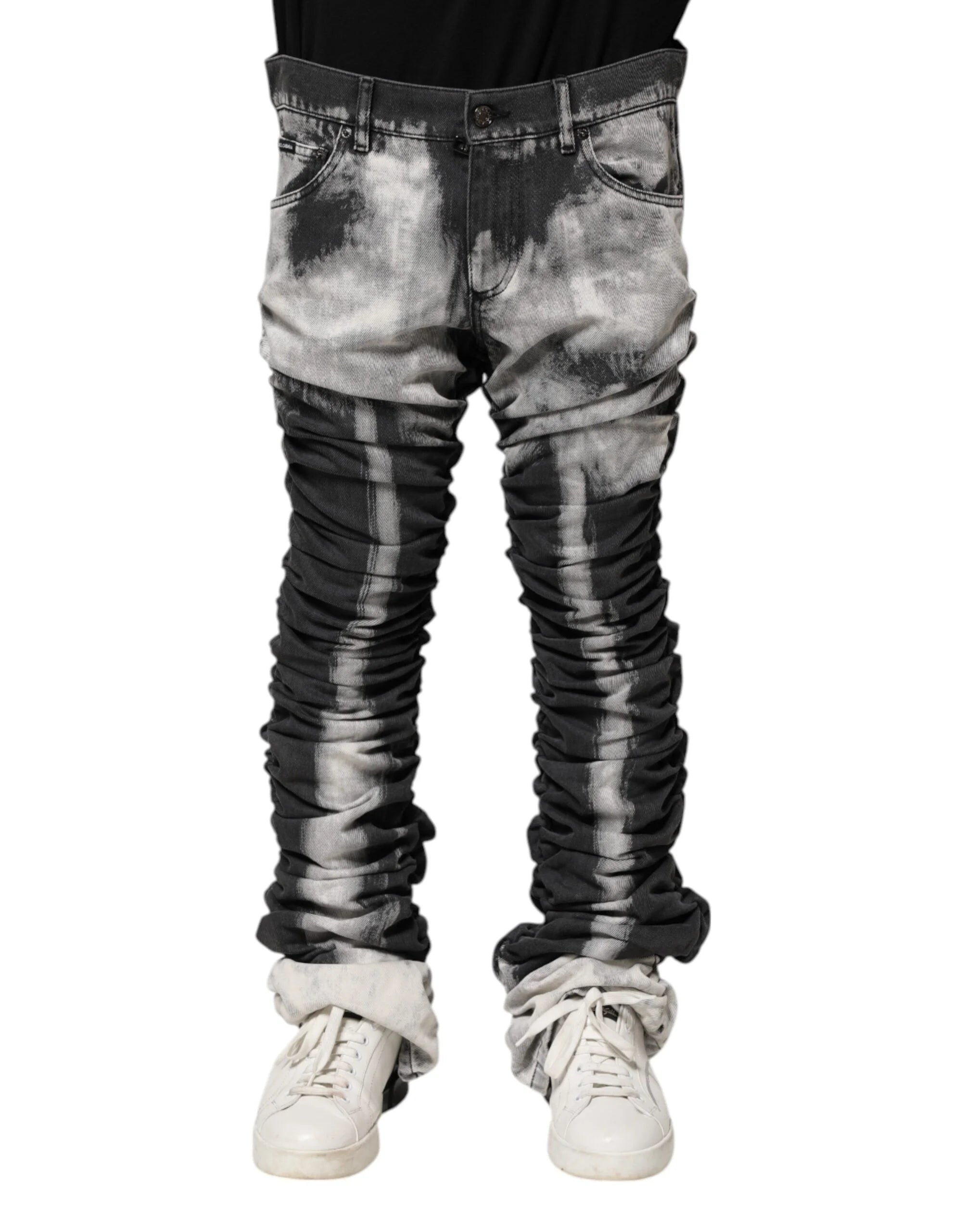 Dolce & Gabbana Black Tie Dye Straight Denim Jeans - IT48 | M