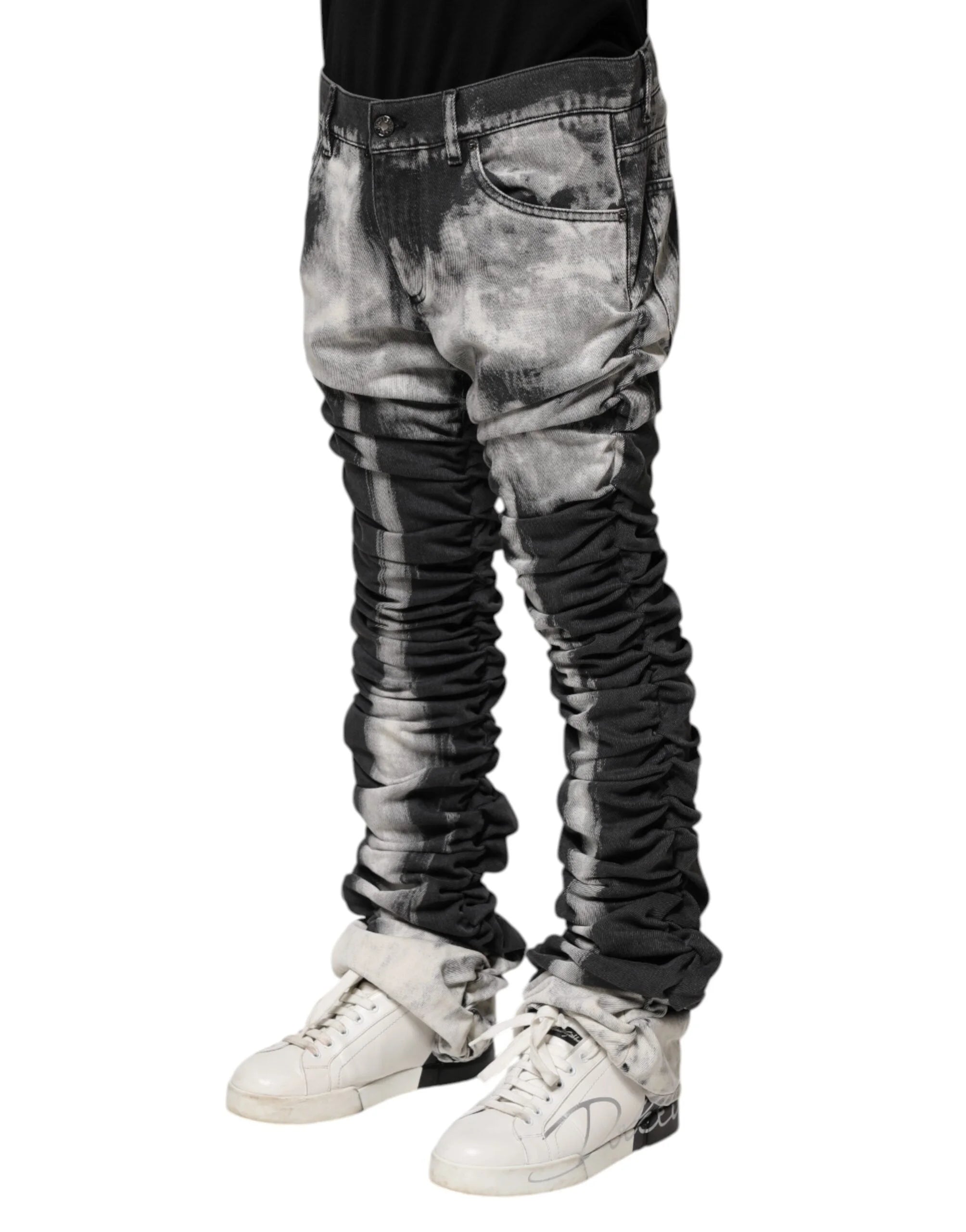Dolce & Gabbana Black Tie Dye Straight Denim Jeans - IT48 | M - Jeans