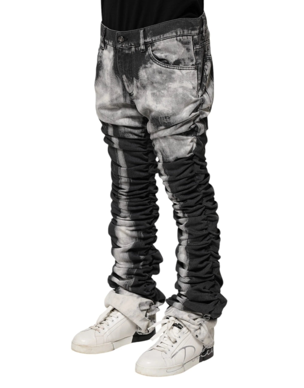 Dolce & Gabbana Black Tie Dye Straight Denim Jeans - IT48 | M - Jeans