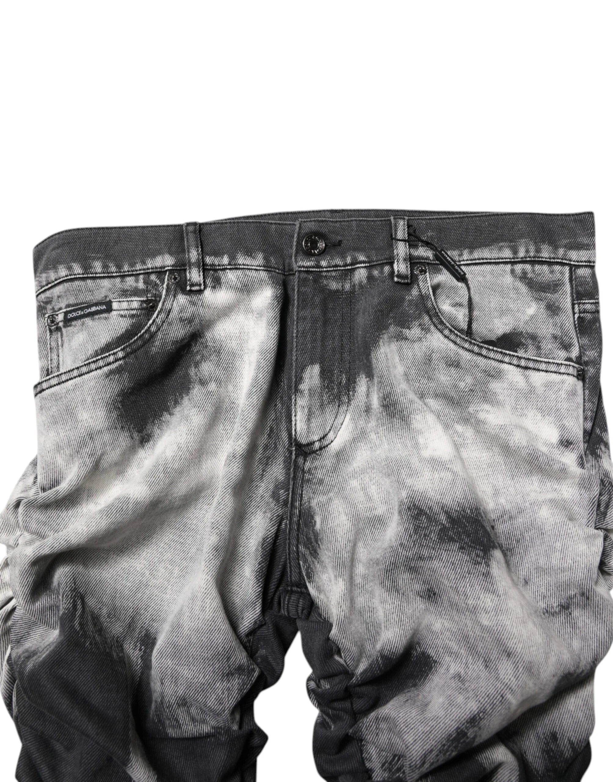 Dolce & Gabbana Black Tie Dye Straight Denim Jeans - IT48 | M - Jeans