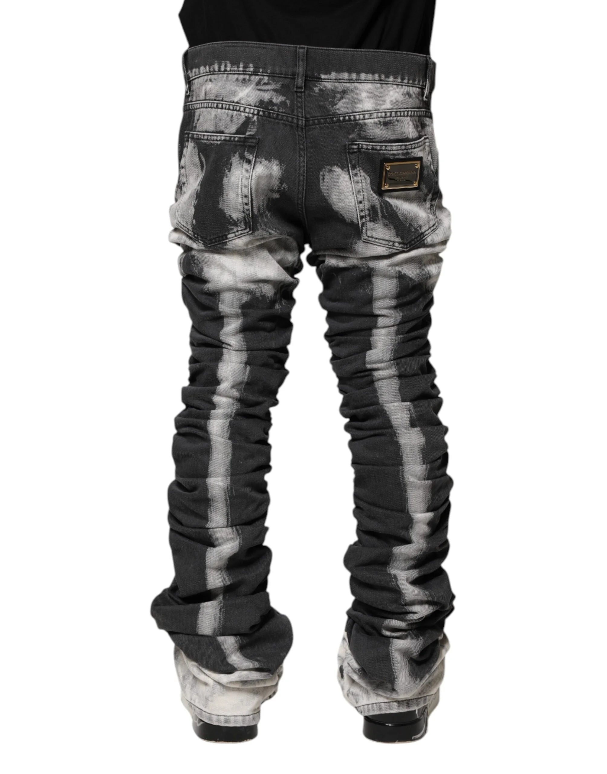 Dolce & Gabbana Black Tie Dye Straight Denim Jeans - IT48 | M - Jeans