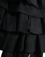 Dolce & Gabbana Black Tiered Aline High Waist Silk Mini Skirt - IT40|S - Skirts