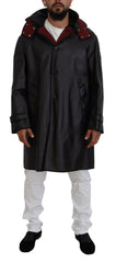 Dolce & Gabbana Black Trench Hooded Parka Cotton Jacket - Parkas
