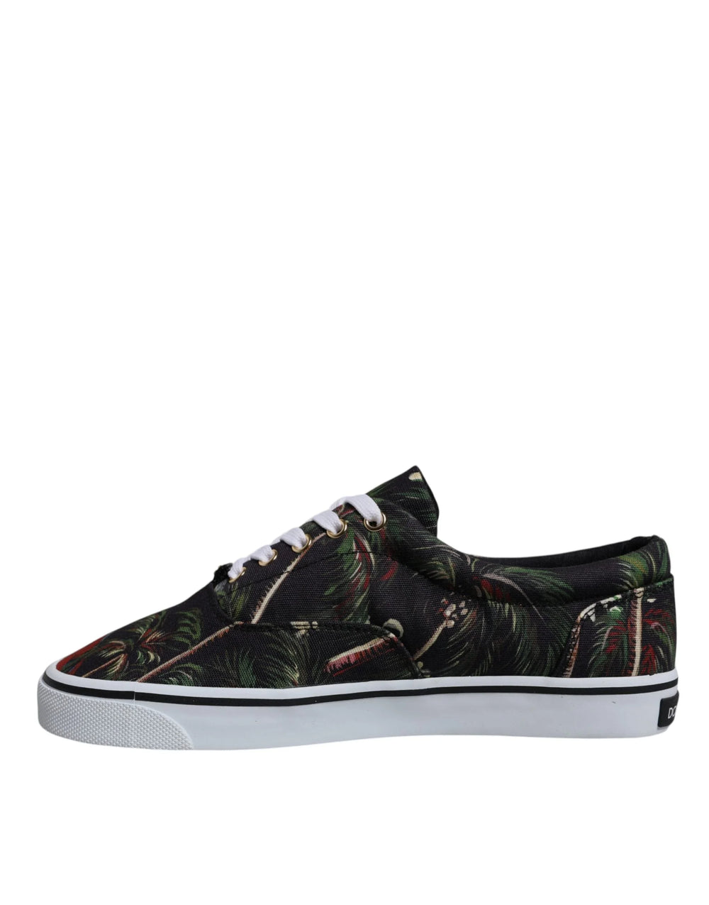 Dolce & Gabbana Black Tropical Print Low Top Sneakers Shoes - EU40.5/US7.5 - Sneakers