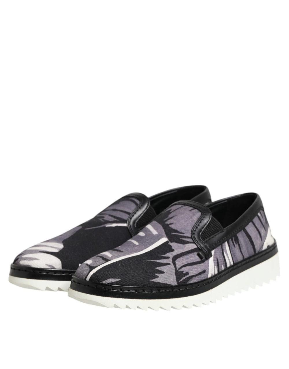 Dolce & Gabbana Black Tropical Slip On Men Sneakers Shoes - Sneakers