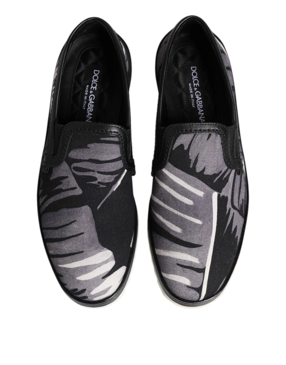 Dolce & Gabbana Black Tropical Slip On Men Sneakers Shoes - Sneakers