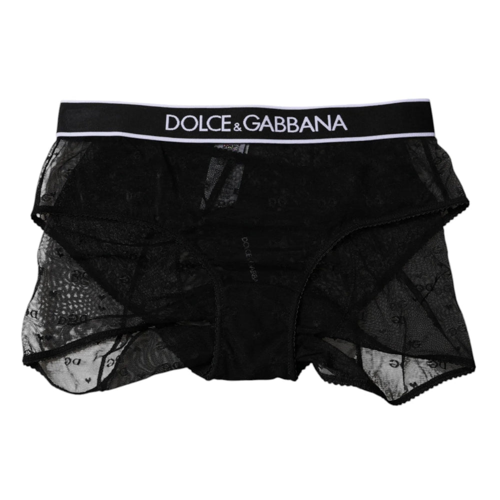 Dolce & Gabbana Black Tulle Nylon Mid Waist Panty Underwear - IT2 | S - Briefs