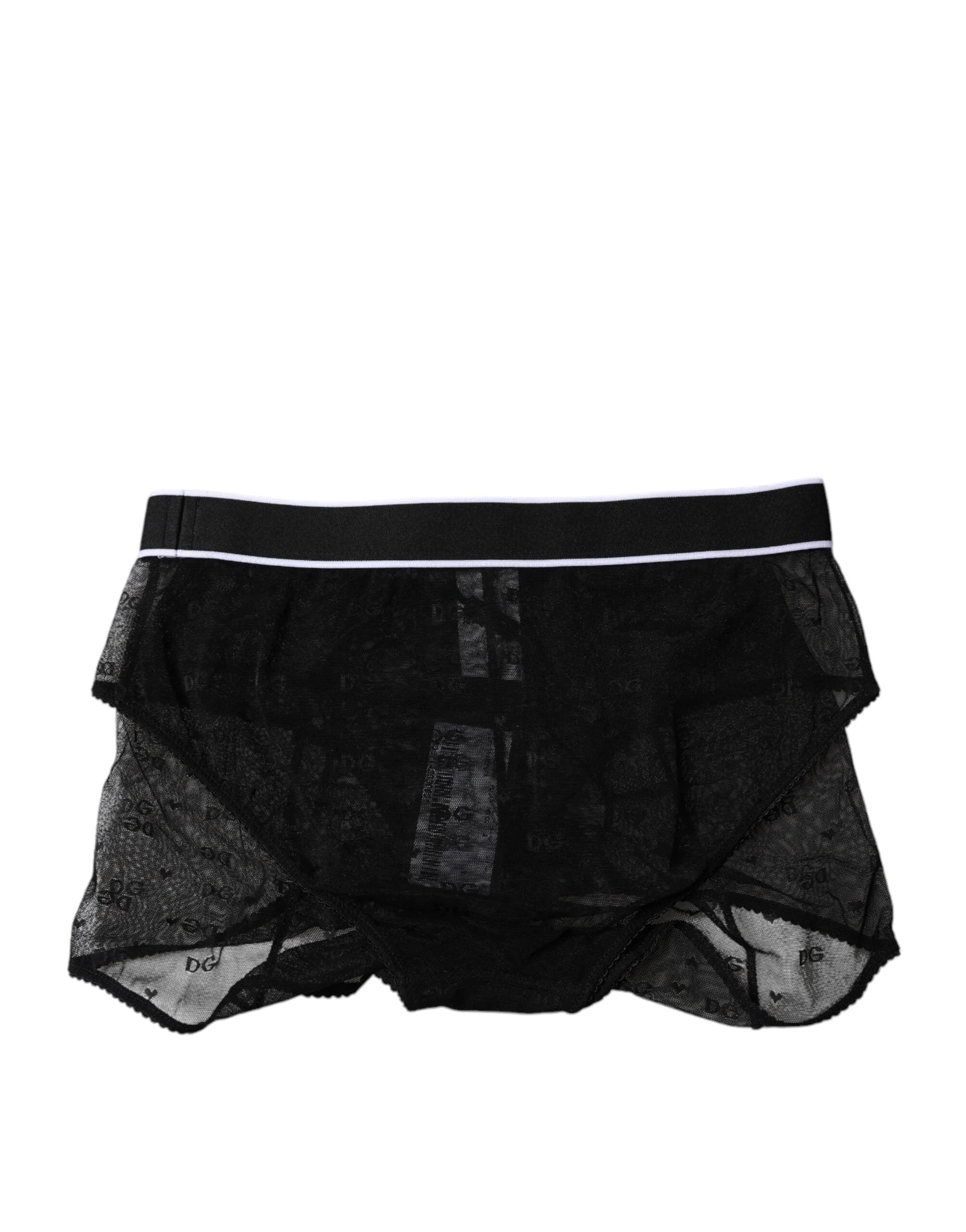 Dolce & Gabbana Black Tulle Nylon Mid Waist Panty Underwear - IT2 | S