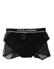 Dolce & Gabbana Black Tulle Nylon Mid Waist Panty Underwear - IT2 | S