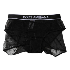 Dolce & Gabbana Black Tulle Nylon Mid Waist Panty Underwear - IT2 | S
