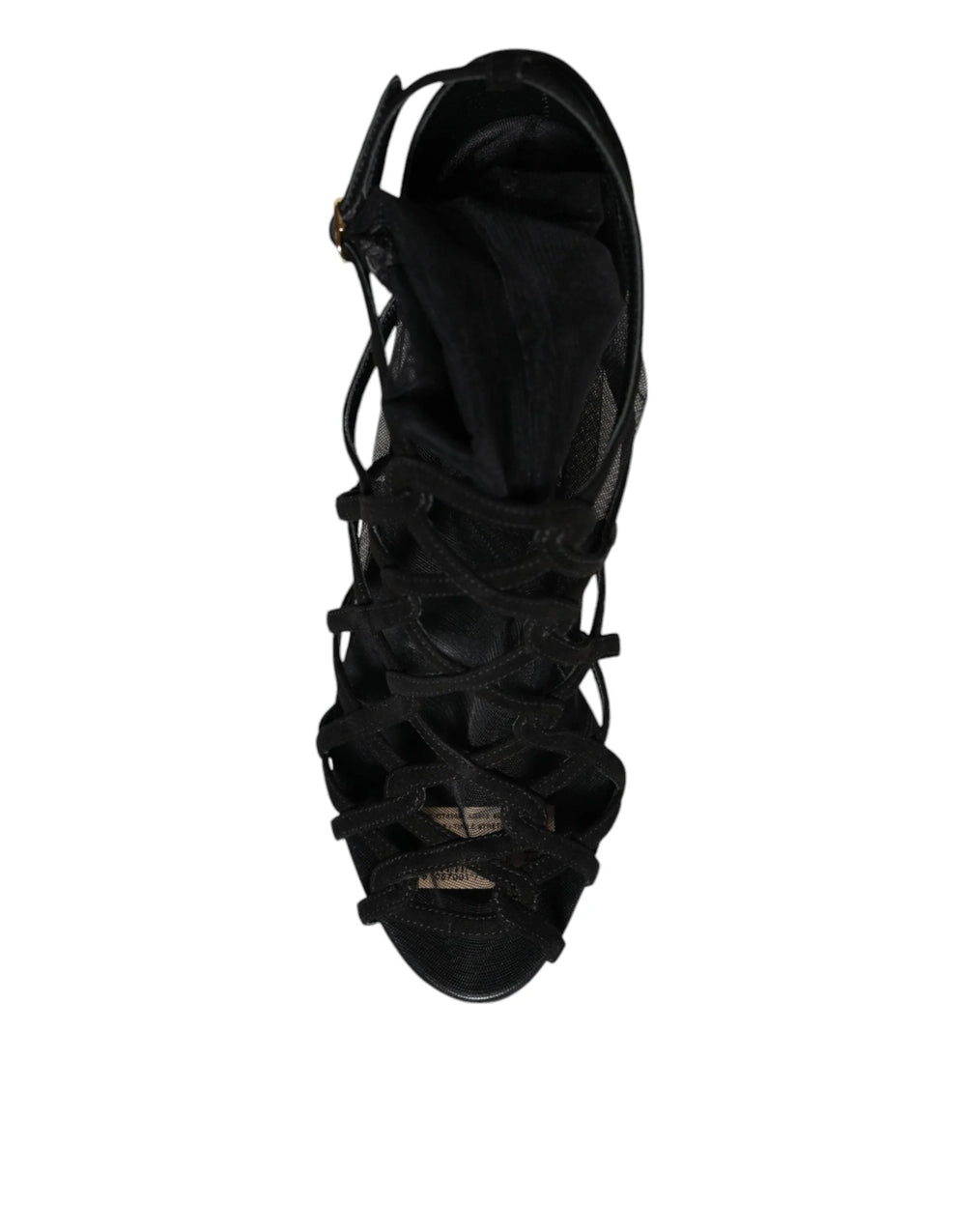 Dolce & Gabbana Black Tulle Stretch Heels Sandals Shoes - EU41/US10.5