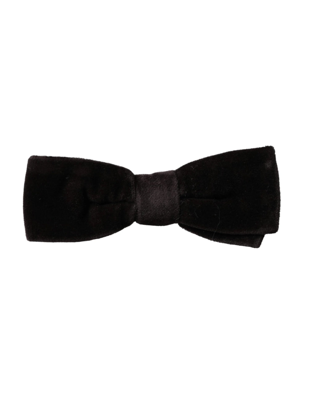 Dolce & Gabbana Black Velvet Cotton Adjustable Neck Men Bow Tie - Neckties