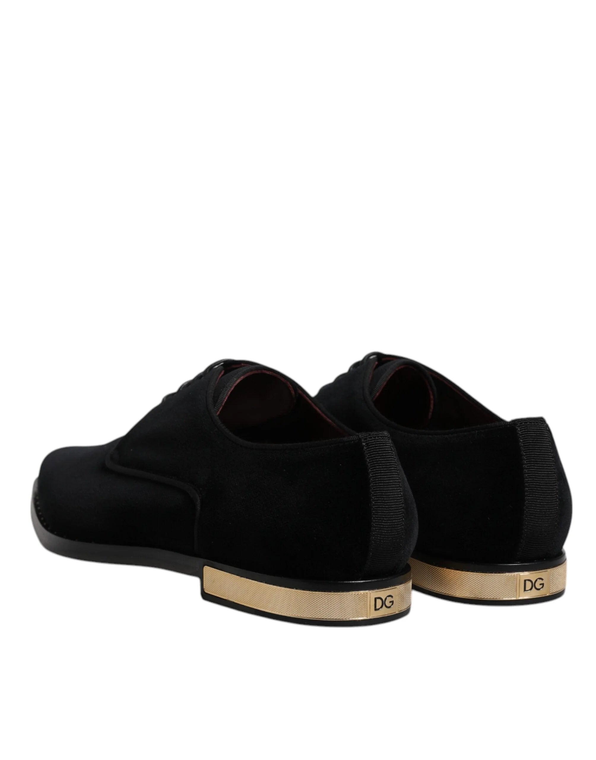 Dolce & Gabbana Black Velvet Cotton Lace Up Derby Shoes - EU43/US10 - Shoes