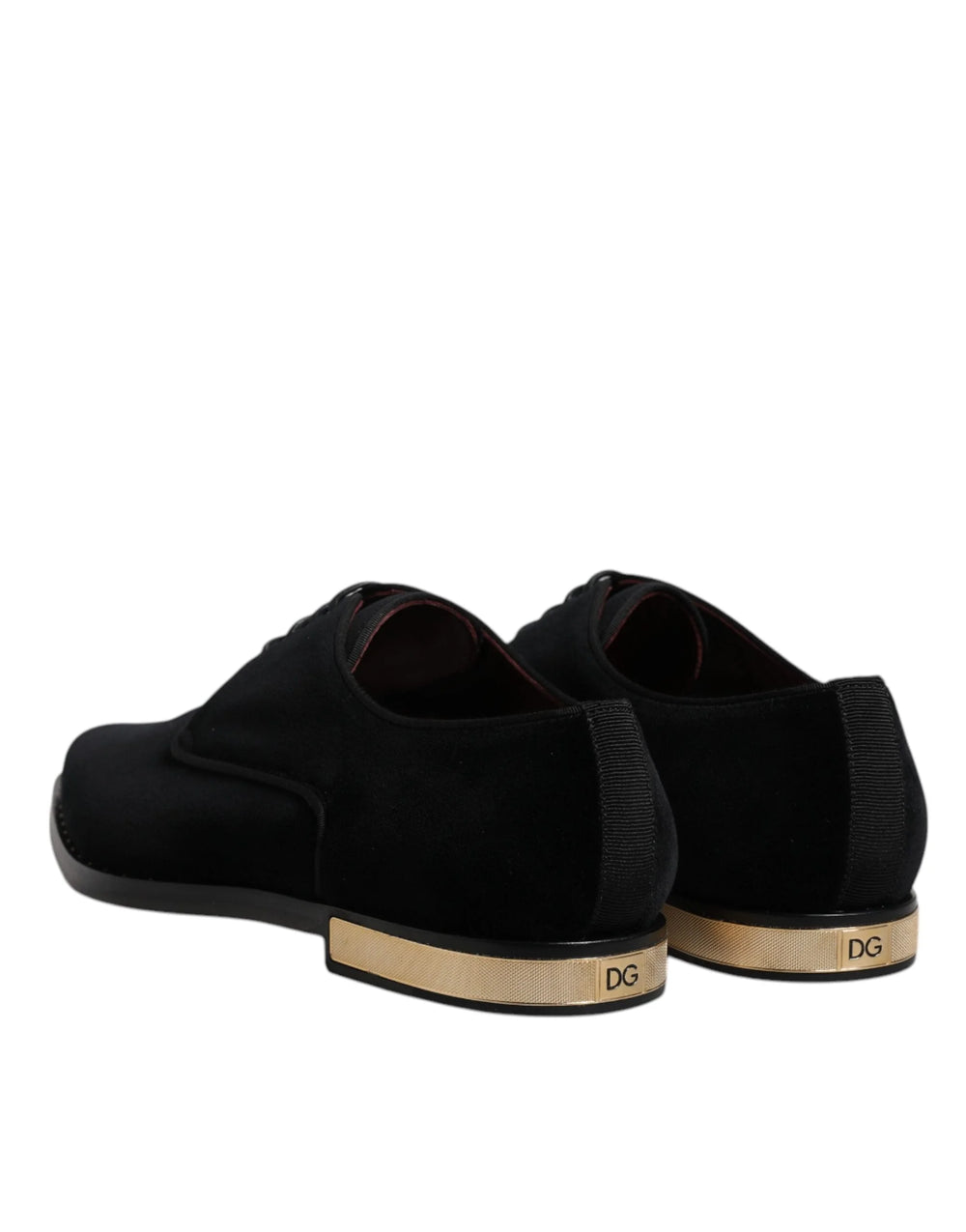 Dolce & Gabbana Black Velvet Cotton Lace Up Derby Shoes - EU43/US10 - Shoes