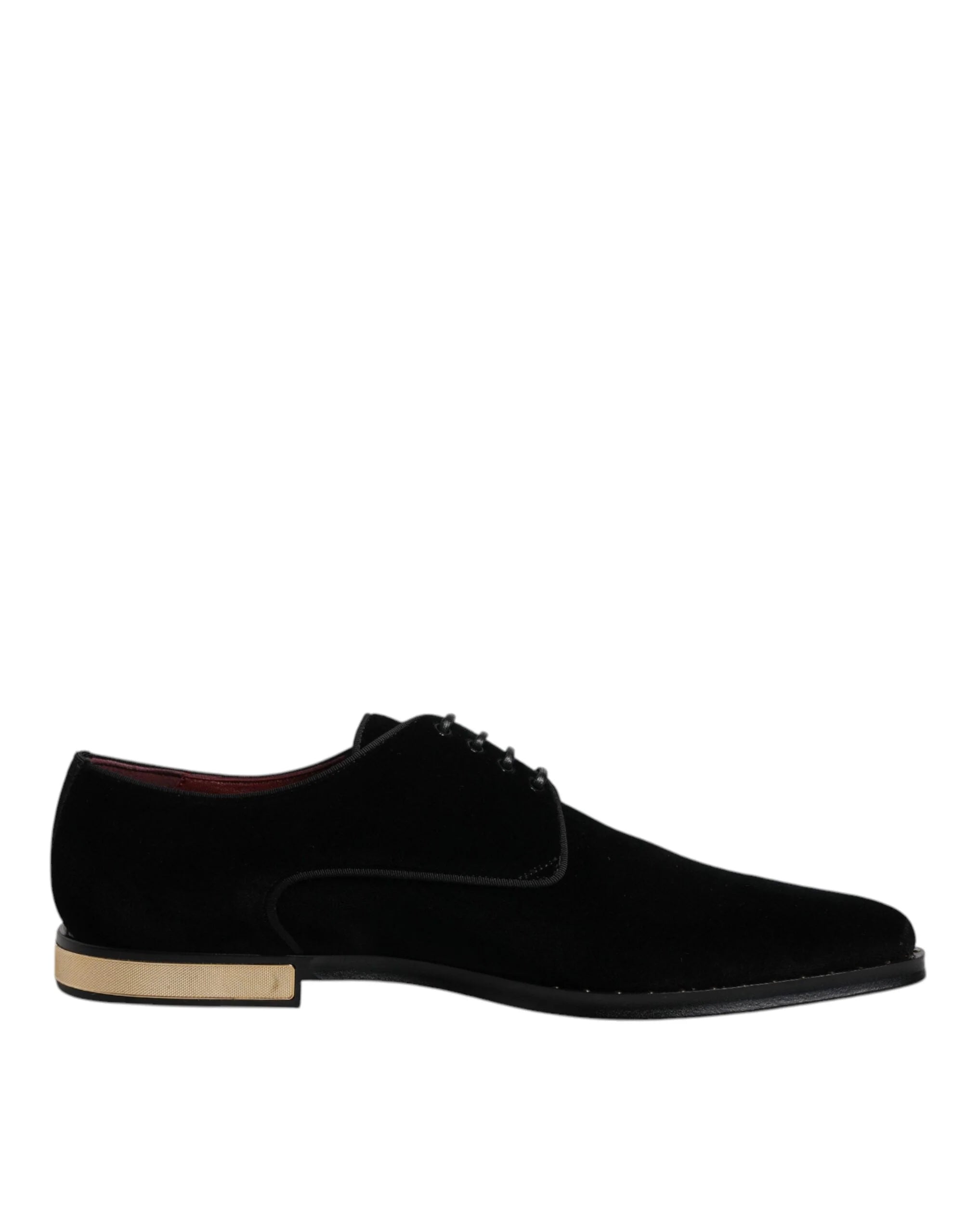 Dolce & Gabbana Black Velvet Cotton Lace Up Derby Shoes - EU43/US10 - Shoes