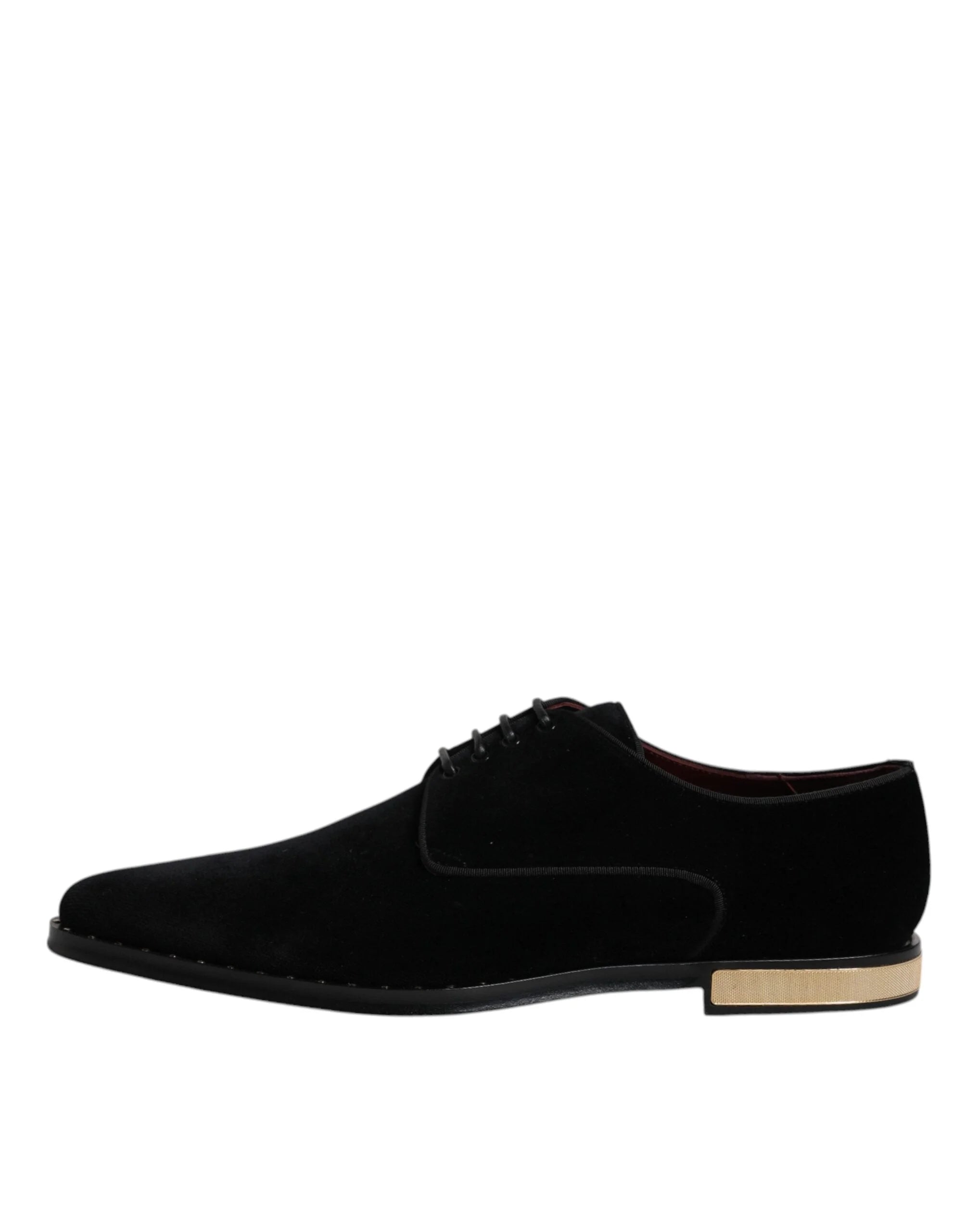 Dolce & Gabbana Black Velvet Cotton Lace Up Derby Shoes - EU43/US10 - Shoes