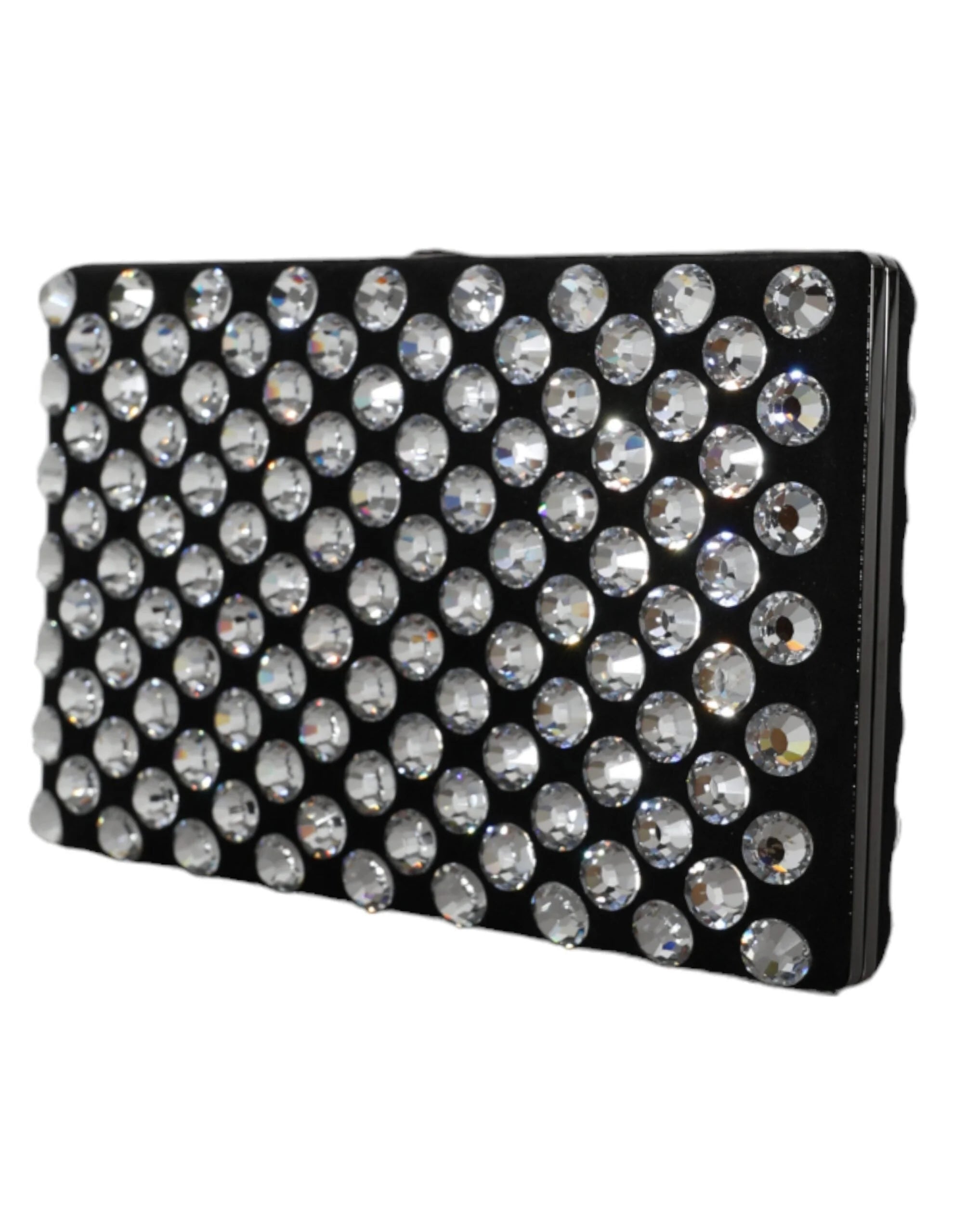 Dolce & Gabbana Black Velvet Crystal Clutch Evening Party Purse Bag - Clutch Bags