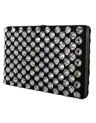 Dolce & Gabbana Black Velvet Crystal Clutch Evening Party Purse Bag - Clutch Bags