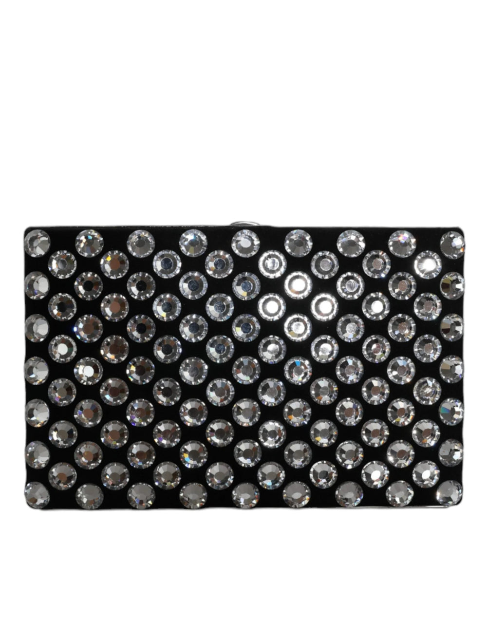 Dolce & Gabbana Black Velvet Crystal Clutch Evening Party Purse Bag - Clutch Bags