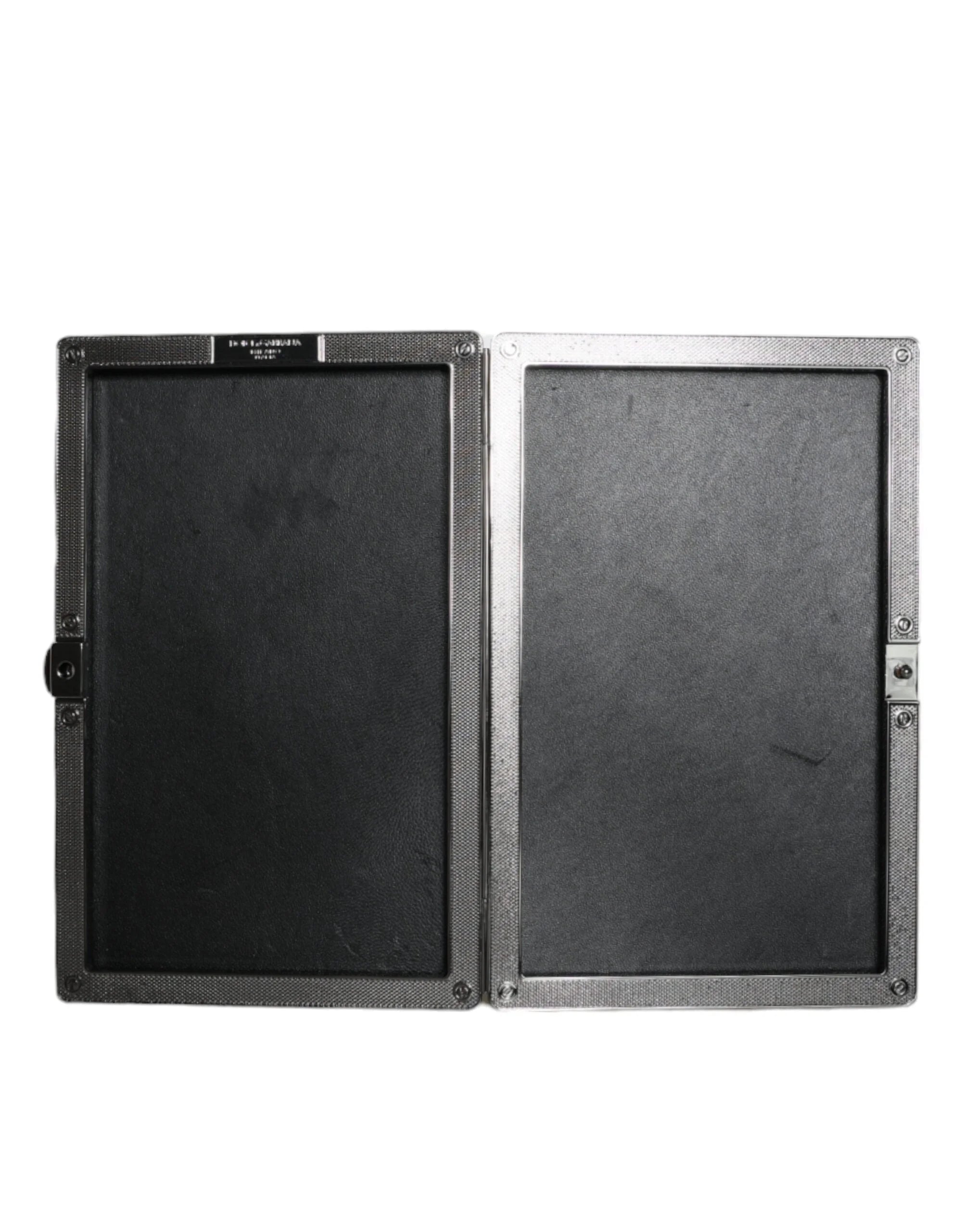 Dolce & Gabbana Black Velvet Crystal Clutch Evening Party Purse Bag - Clutch Bags