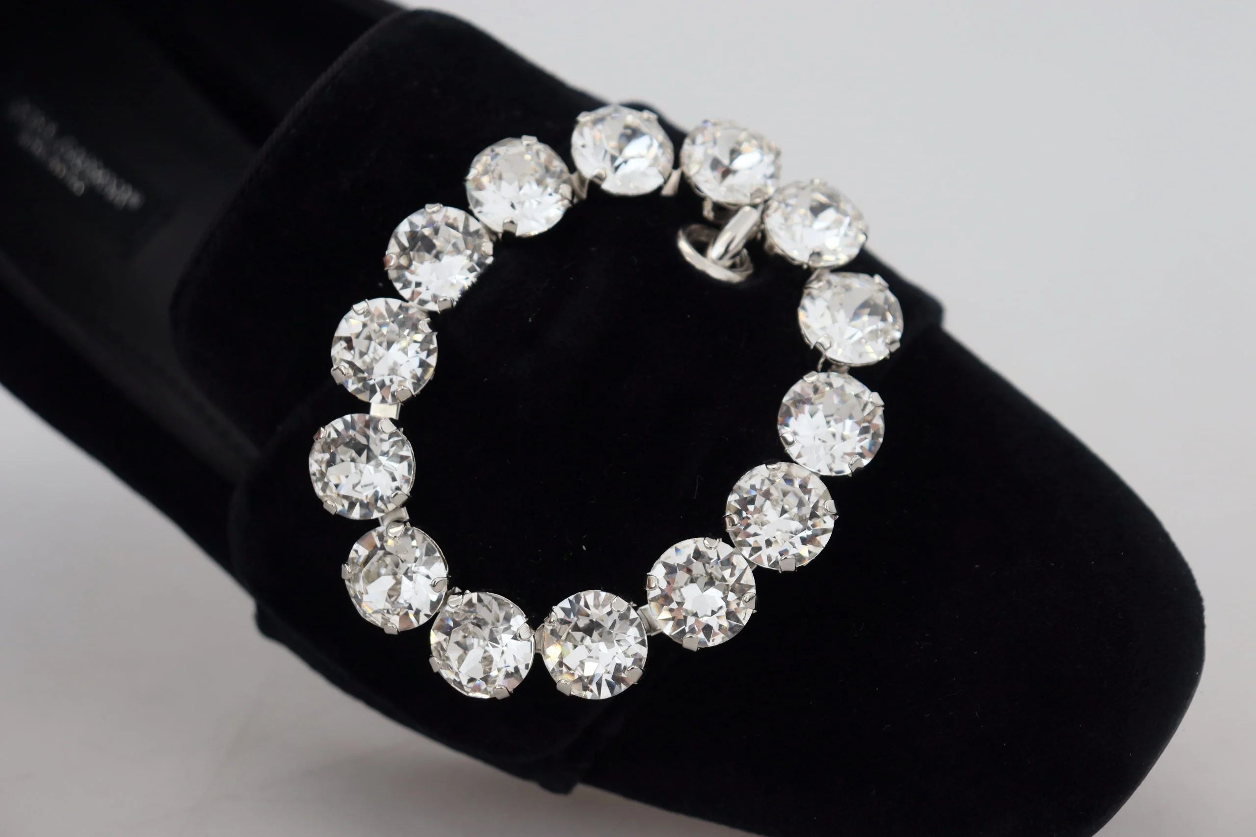 Dolce & Gabbana Black Velvet Crystals Loafers Flats Shoes - Flats