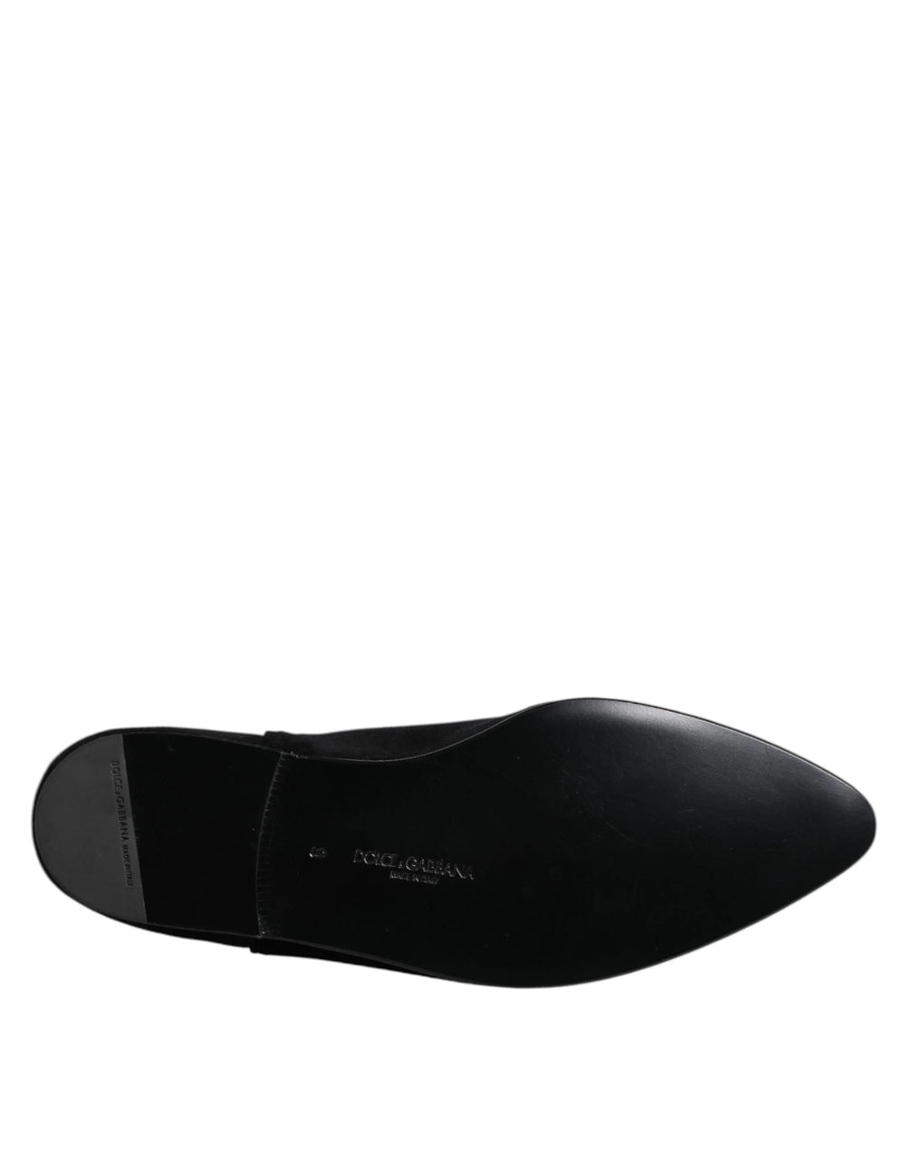 Dolce & Gabbana Black Velvet Embellished Loafer Slip On Shoes - EU43/US10 - Flats