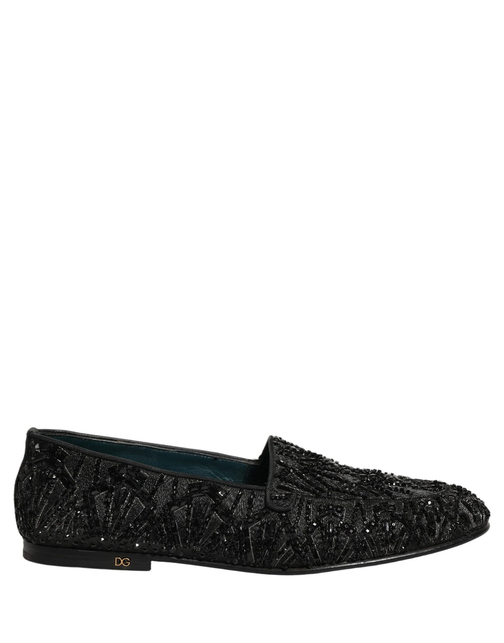 Dolce & Gabbana zwarte fluweel loafers met geborduurde details - EU43/US10