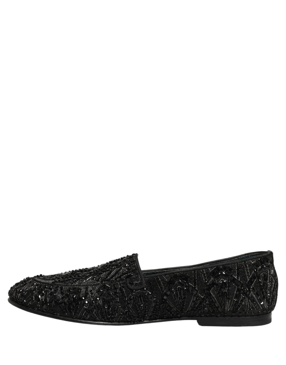 Dolce & Gabbana zwarte fluweel loafers met geborduurde details - EU43/US10